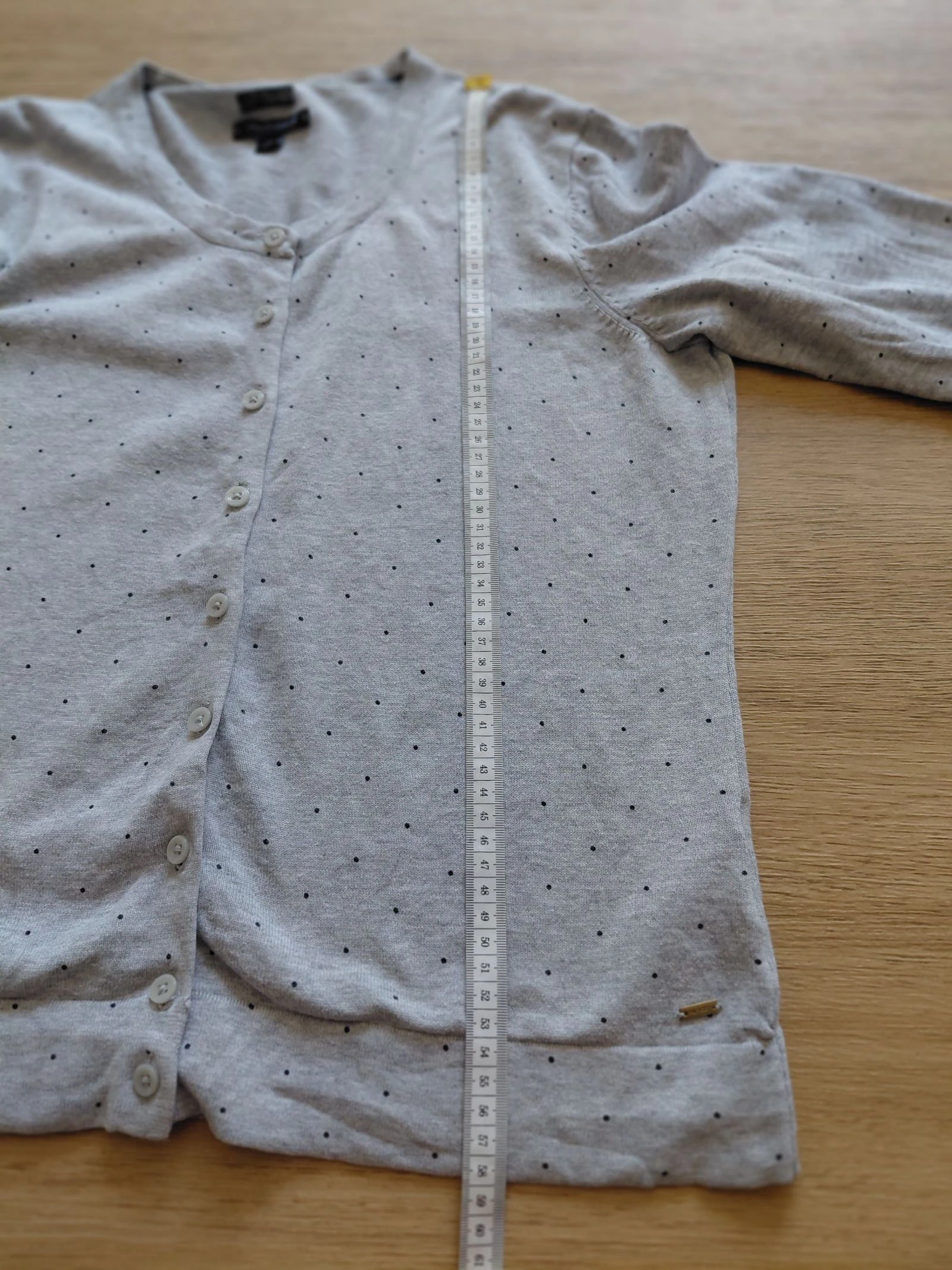 Chaleco / Cárdigan Tommy Hilfiger gris a lunares - Talla L (talla pequeña L o M) – photo 6